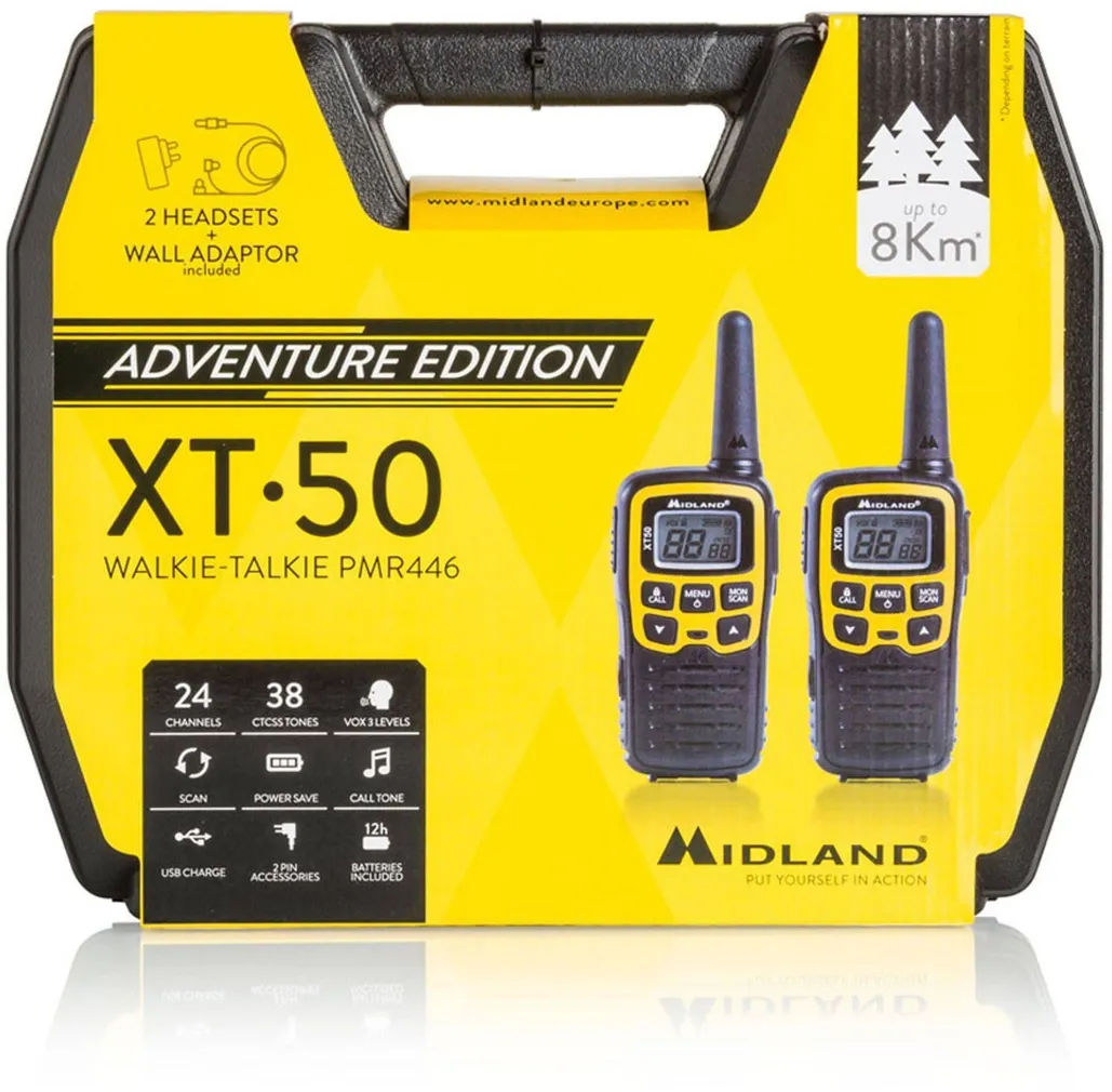 KÄSIRAADIOSAATJA MIDLAND XT50 ADVENTURE 700MAH NIMH 2TK