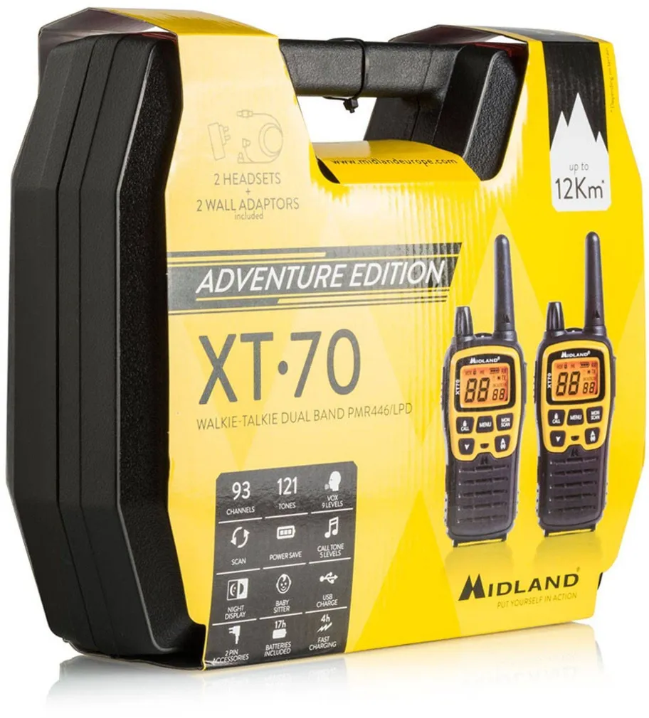 KÄSIRAADIOSAATJA MIDLAND XT70 ADVENTURE 1000MAH NIMH 2TK