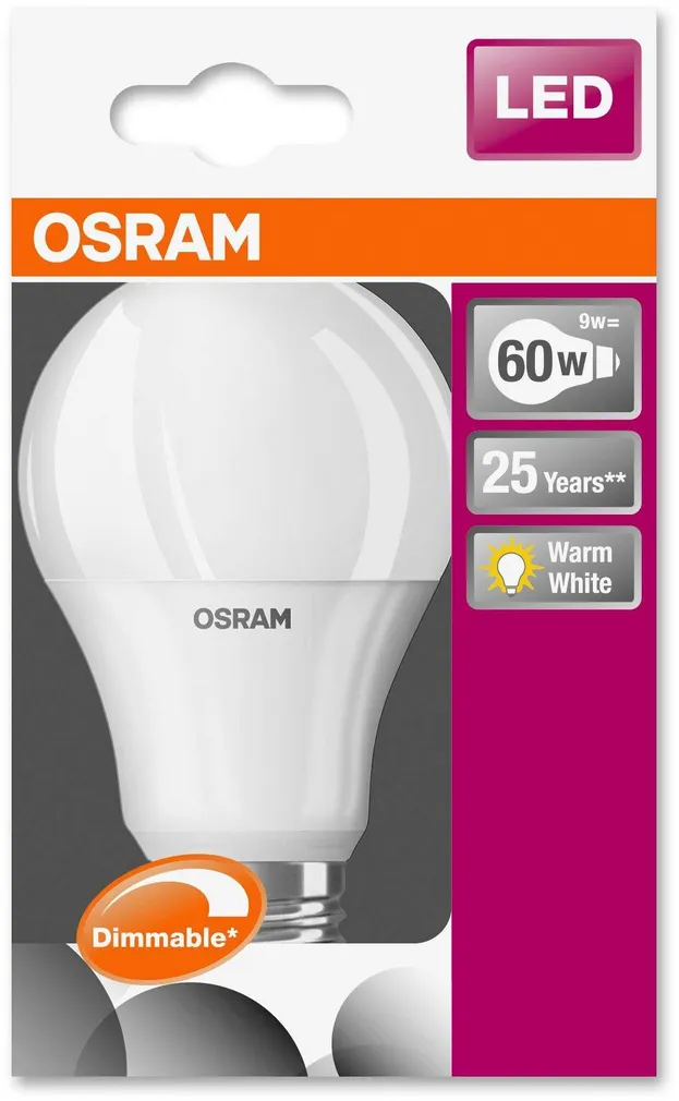 LED LAMP OSRAM LED SUPERSTAR CLASSIC 9W E27 A60 2700K 806LM DIMMERDATA