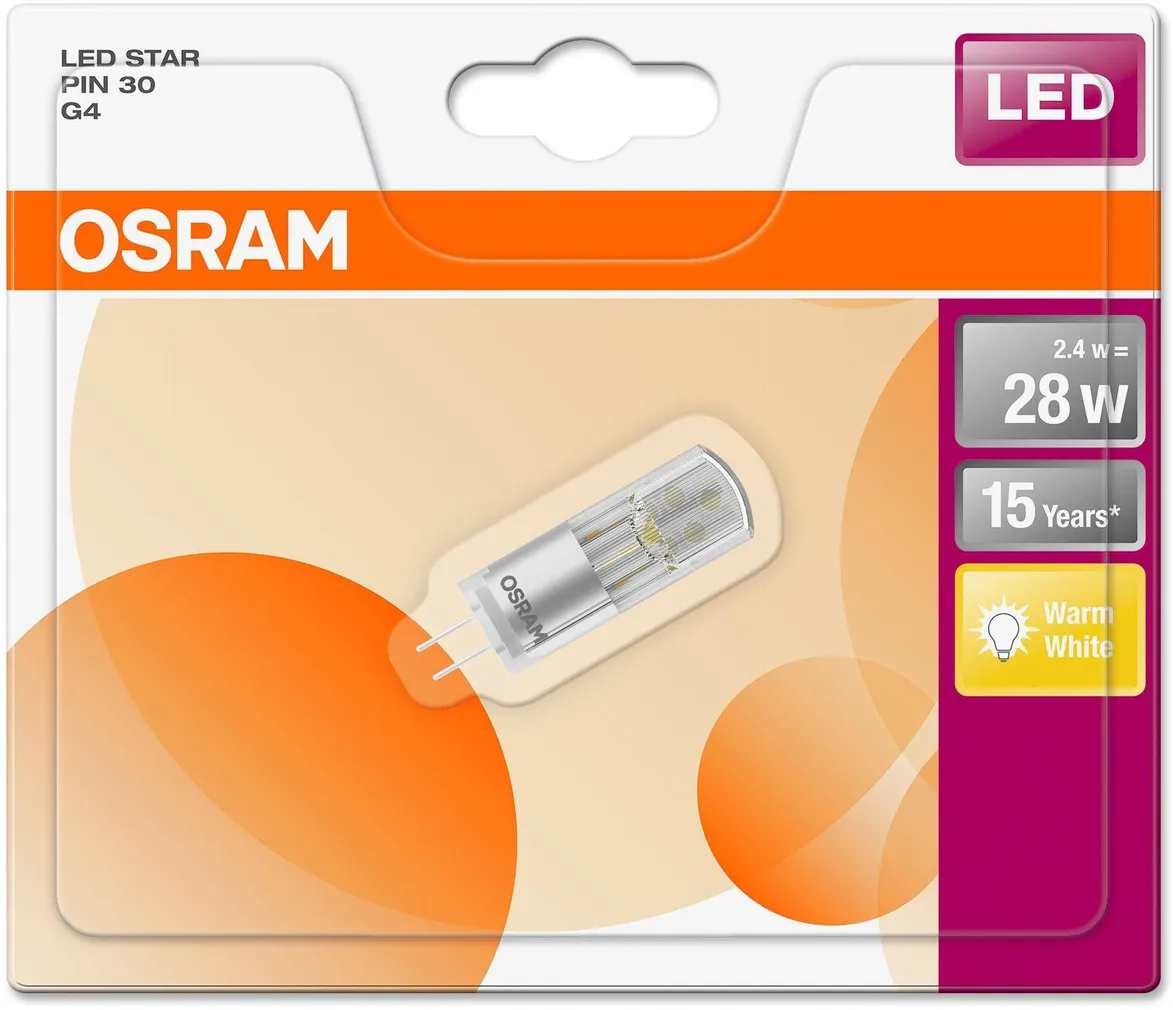 LED LAMP OSRAM LED STAR 2,4W G4 PIN30 2700K 300LM