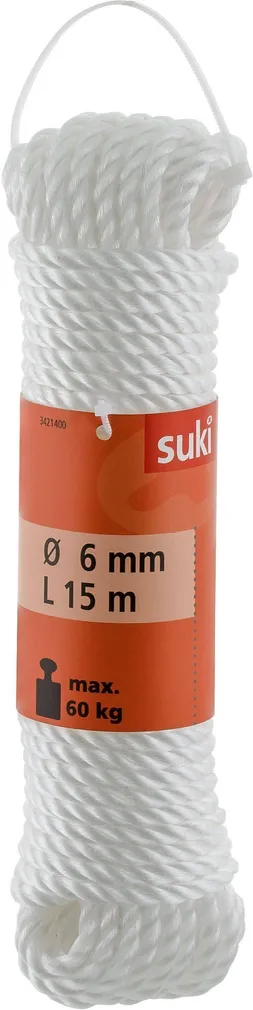 KÖIS POLÜPROPÜLEEN KEERUTATUD 6MMX15M VALGE