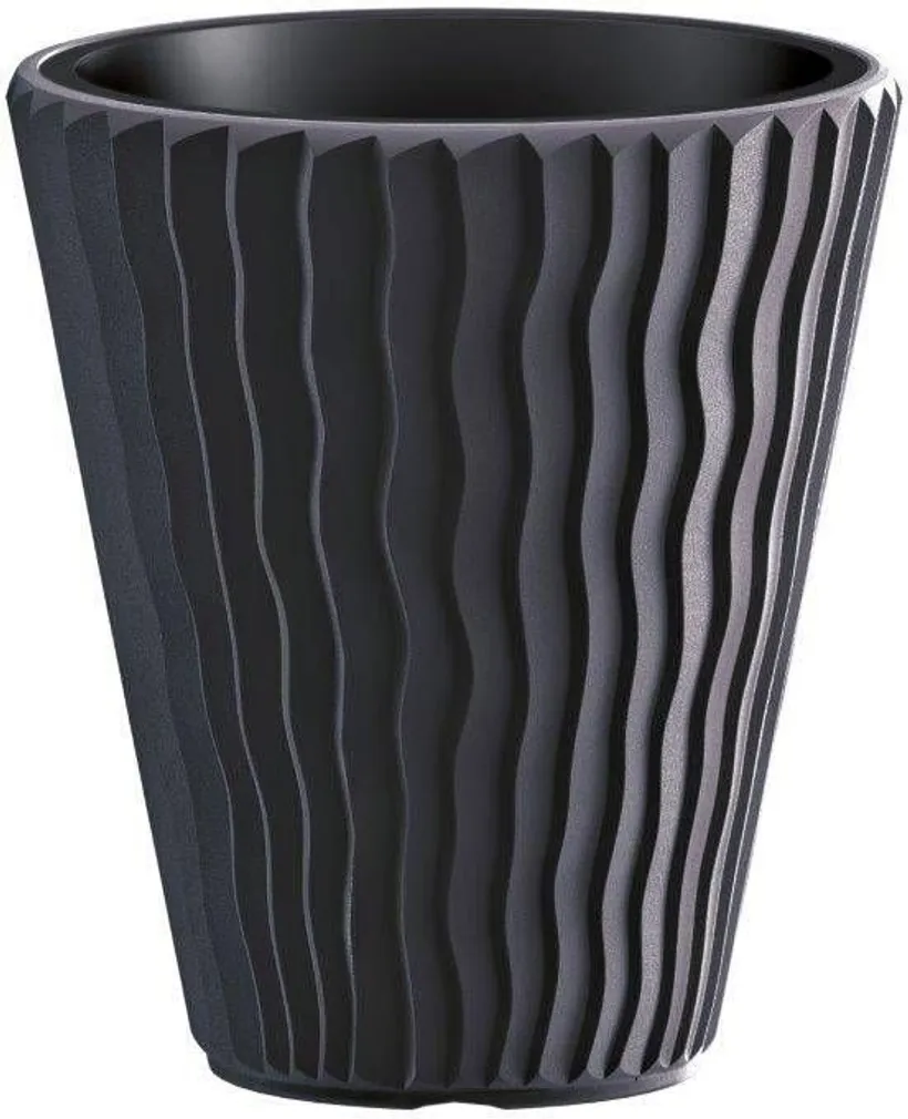 LILLEPOTIÜMBRIS SANDY SLIM Ø39XH44CM PROSPERPLAST LAINELINE PLASTIK MUST