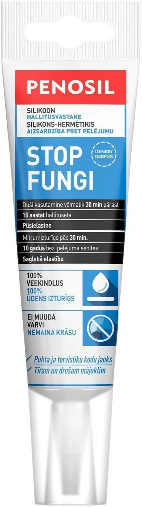 SANITAARSILIKOON STOP FUNGI SILICONE PENOSIL 100ML VÄRVITU