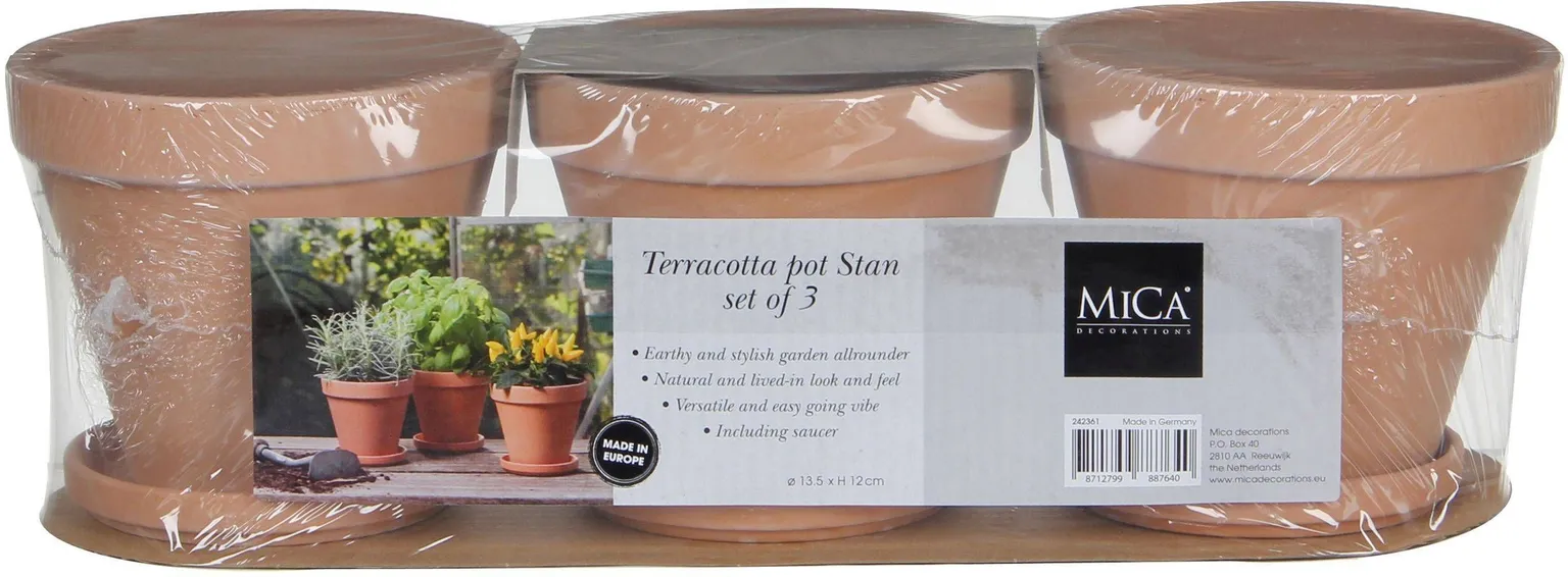 ISTUTUSPOTT MICA DECORATIONS SAVIST 40,5X13,5X12CM TERRA 3TK PAKIS