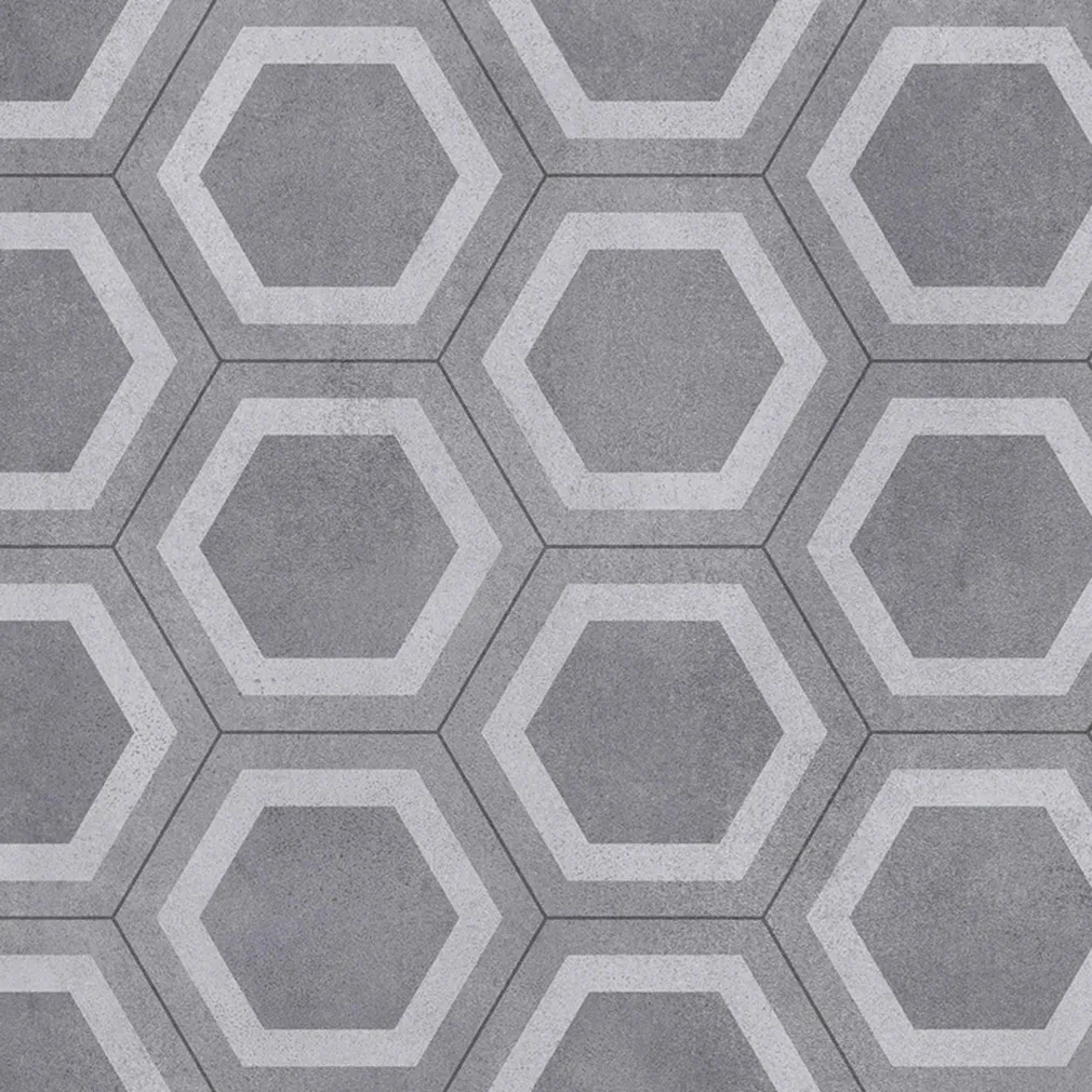 PVC KATE 2M ICONIK 260 HONEYCOMB TILE GREY