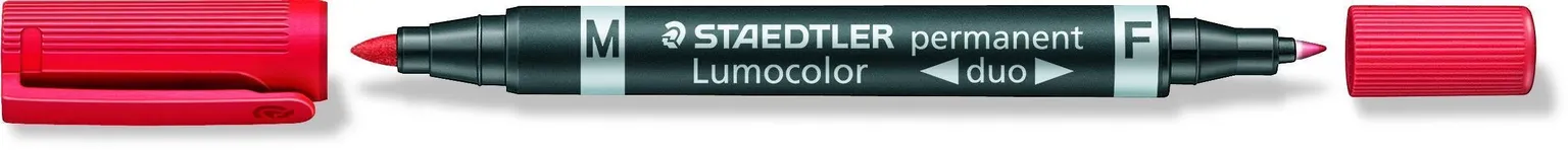 KAHE OTSAGA MARKER LUMOCOLOR DUO PENTEL 0,6/1,5MM STAEDTLER PUNANE