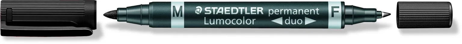 KAHE OTSAGA MARKER LUMOCOLOR DUO PENTEL 0,6/1,5MM STAEDTLER MUST