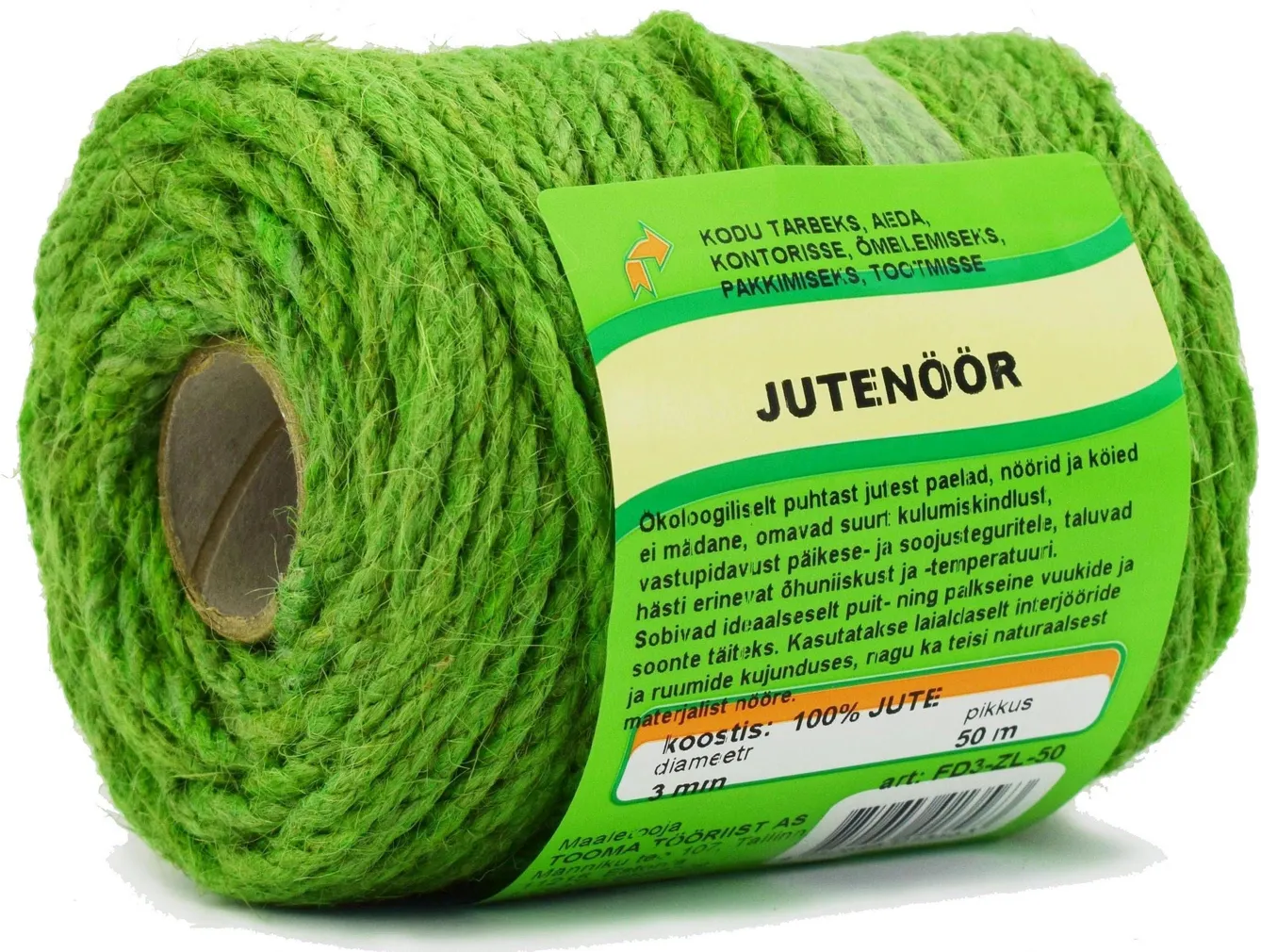 JUTENÖÖR 3MM/50M RULLIS,ROHELINE