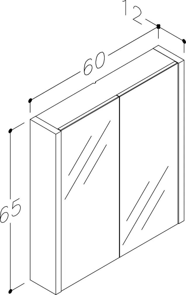 PEEGELKAPP RB BATHROOM LUNA 60X12X65CM VALGE