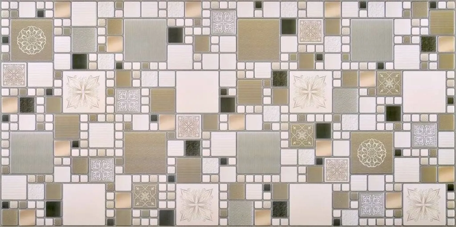 PVC SEINAPANEEL 48X95CM RELJEEF MOSAIIK MODERN OLIIVI