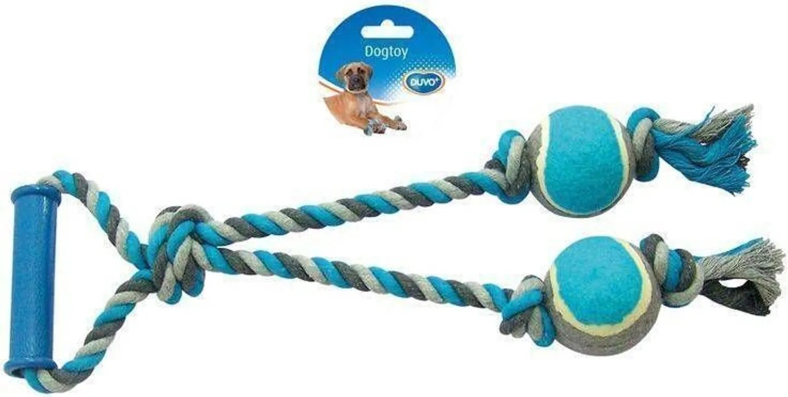 LEMMIKLOOMA NÖÖRLELU 2 TENNISEPALLIGA DUVO+ 43CM HALL/SININE