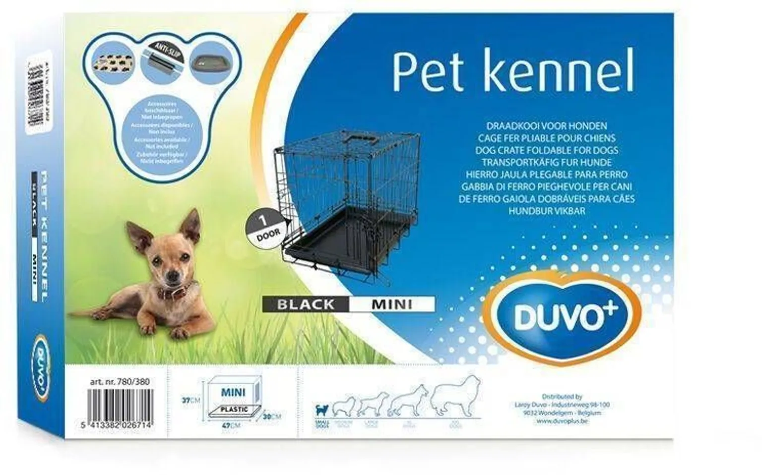 LEMMIKLOOMA PUUR 1 UKS JA PLASTIKALUS DUVO+ 47X30X37CM MUST MINI