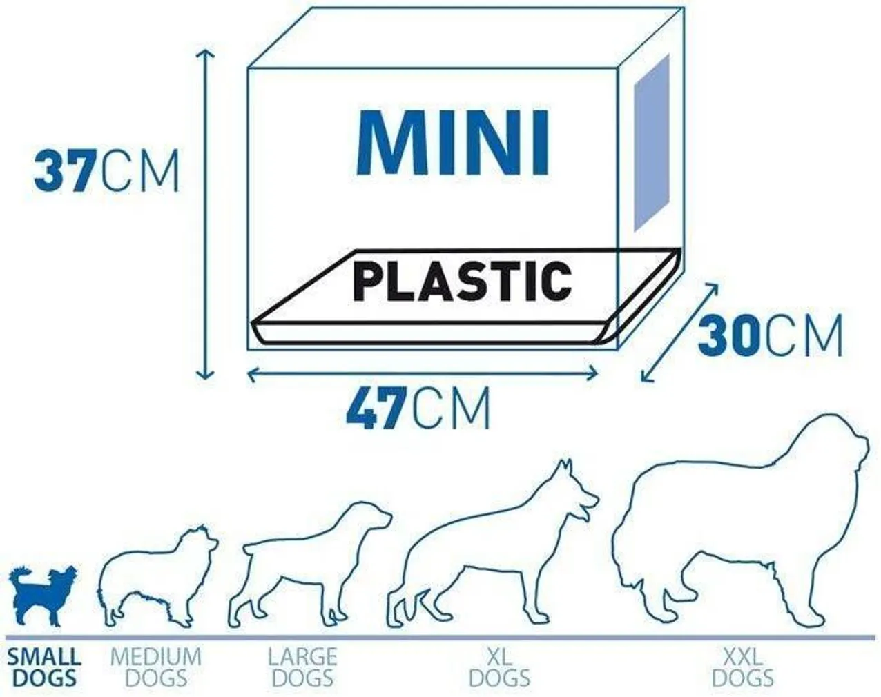 LEMMIKLOOMA PUUR 1 UKS JA PLASTIKALUS DUVO+ 47X30X37CM MUST MINI