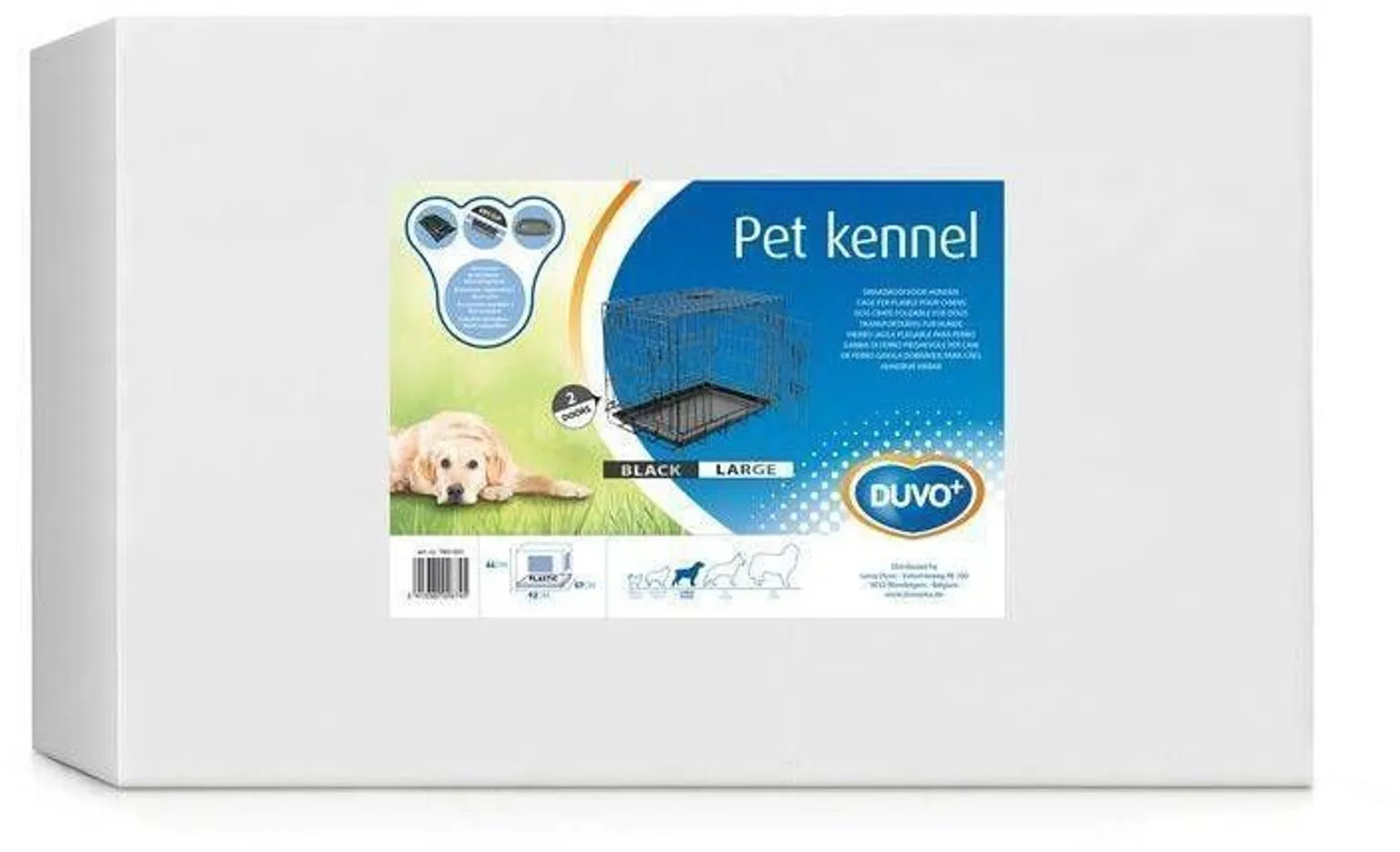 LEMMIKLOOMA PUUR 2 UST JA PLASTIKALUS DUVO+ 92X57X64CM MUST L