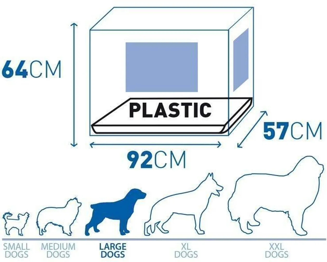 LEMMIKLOOMA PUUR 2 UST JA PLASTIKALUS DUVO+ 92X57X64CM MUST L