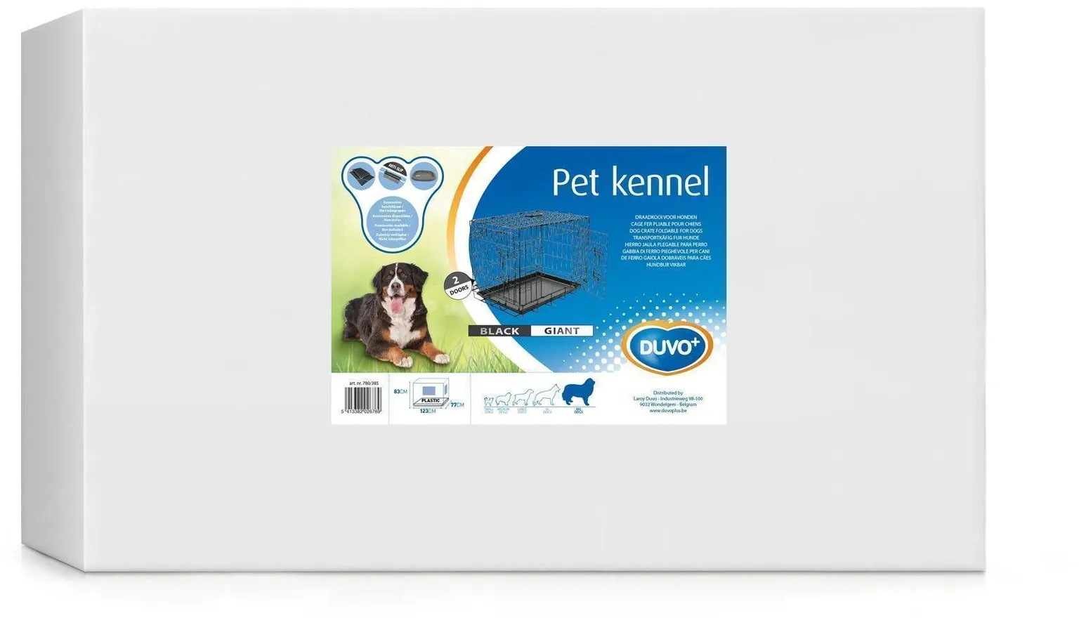 LEMMIKLOOMA PUUR 2 UST JA PLASTIKALUS DUVO+ 123X77X83CM MUST XXL