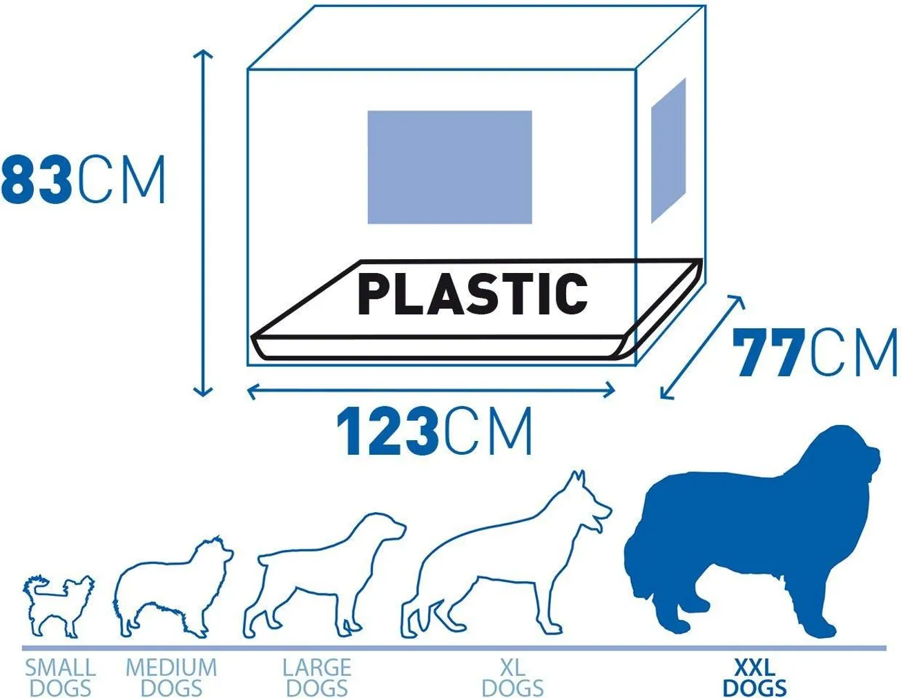 LEMMIKLOOMA PUUR 2 UST JA PLASTIKALUS DUVO+ 123X77X83CM MUST XXL