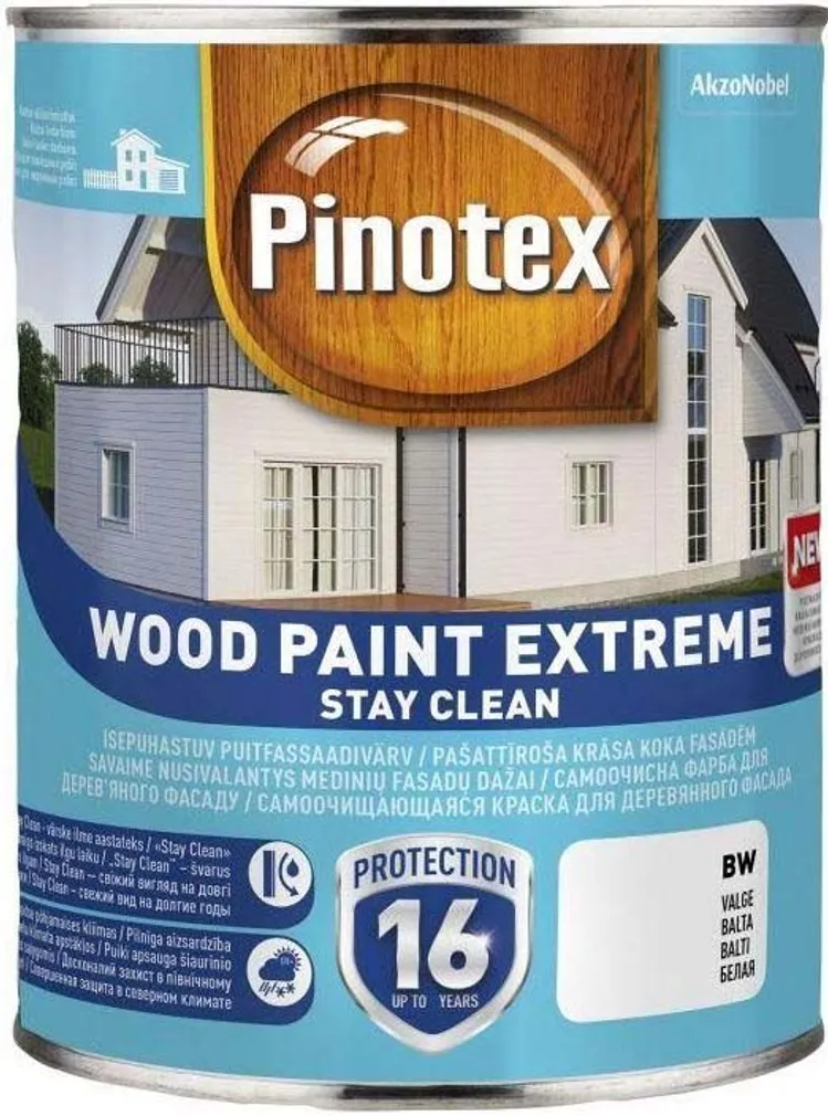 PUITFASSAADIVÄRV PINOTEX WOOD PAINT EXTREME 1L VALGE POOLMATT