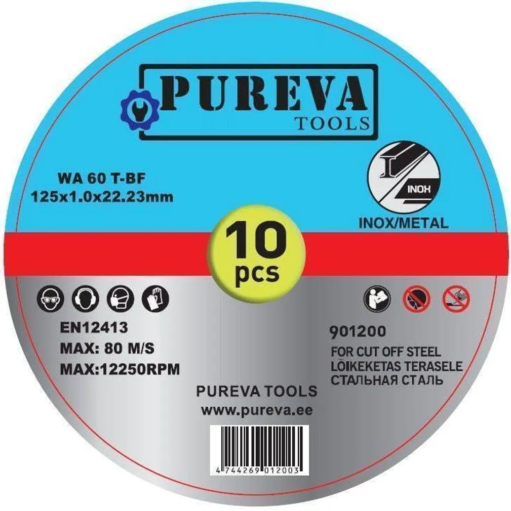 LÕIKEKETAS PUREVA INOX 125 X 1,0 X 22 10 TK