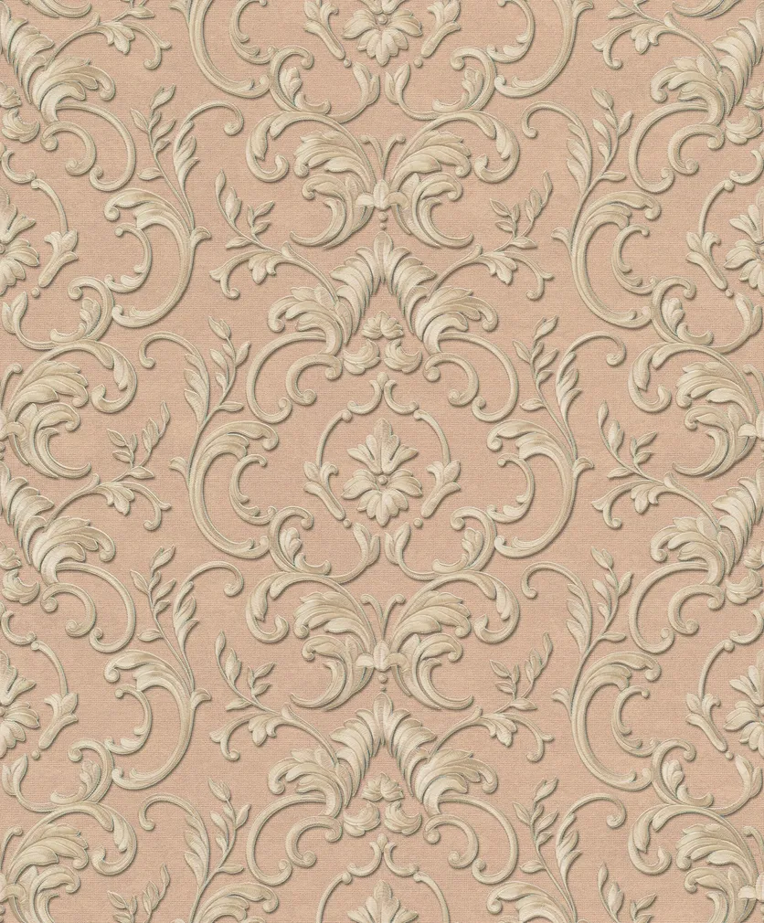 TAPEET VIA VENETO VV3203 0,53X10,05M ORNAMENT/ROOSA TAUST