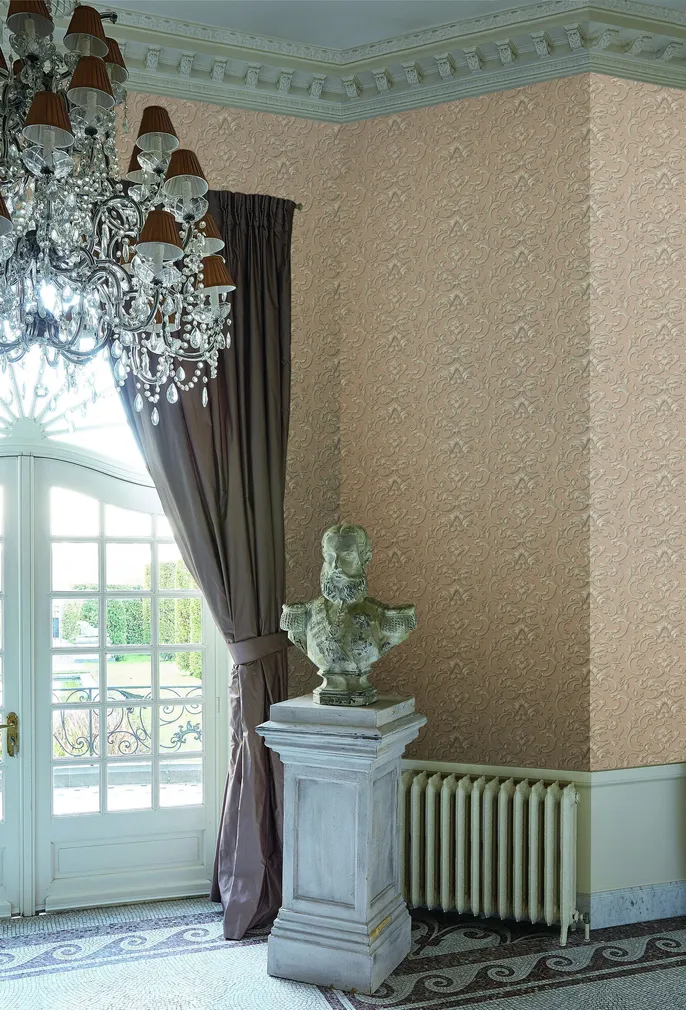TAPEET VIA VENETO VV3203 0,53X10,05M ORNAMENT/ROOSA TAUST