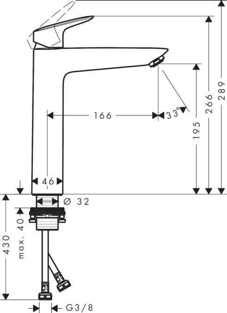 VALAMUSEGISTI HANSGROHE LOGIS 190 HG71091000 KROOM