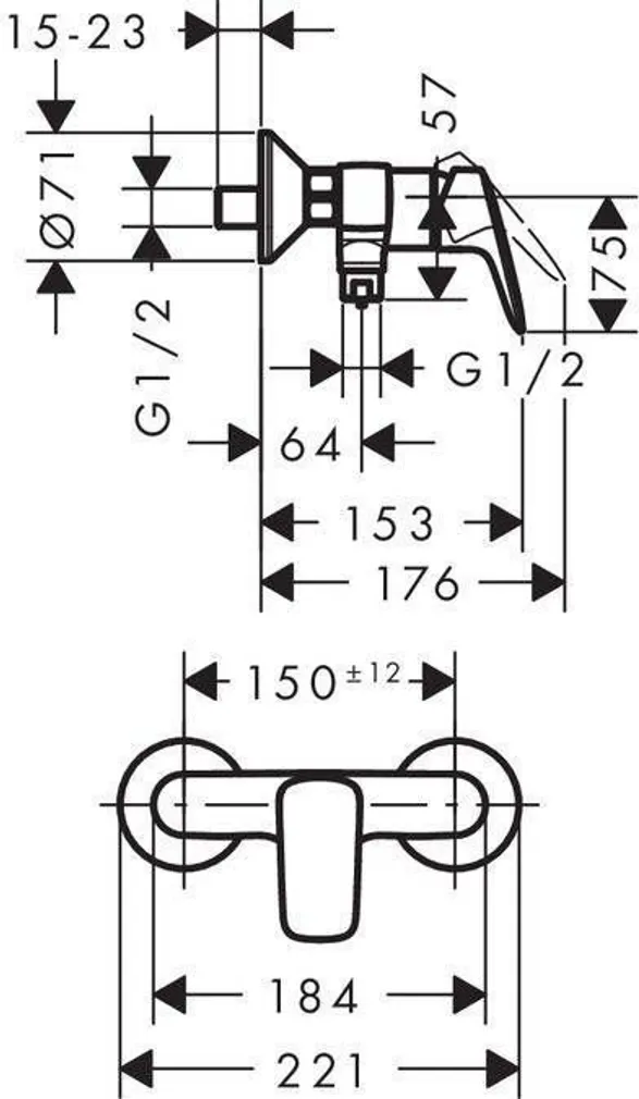 DUŠISEGISTI HANSGROHE LOGIS HG71600000 KROOM