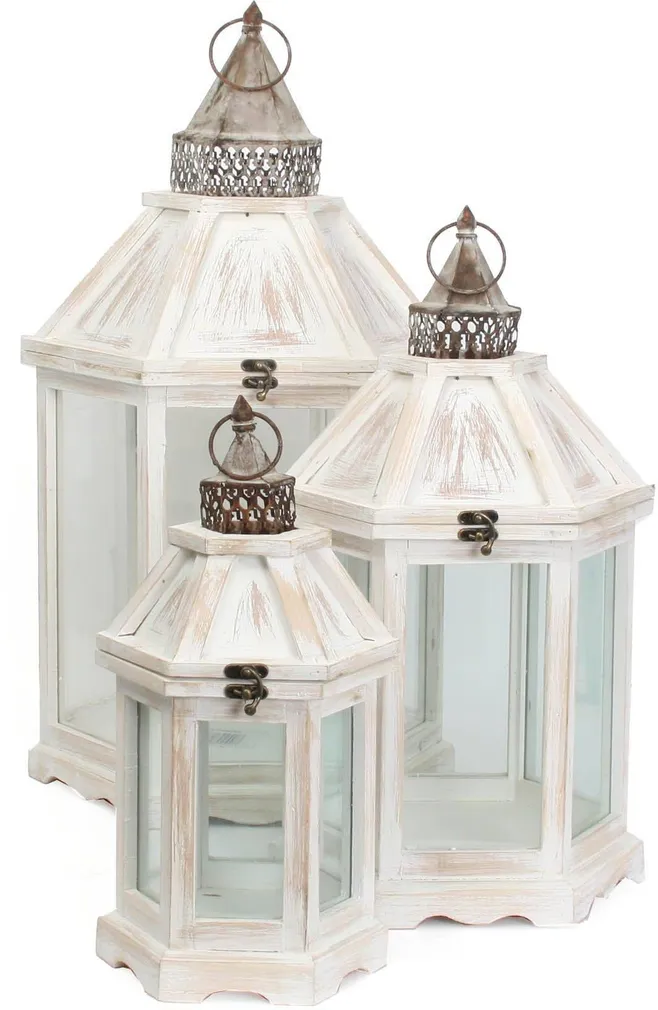 LATERN MICA DECORATIONS CAMONDO 30X30X59CM VALGE