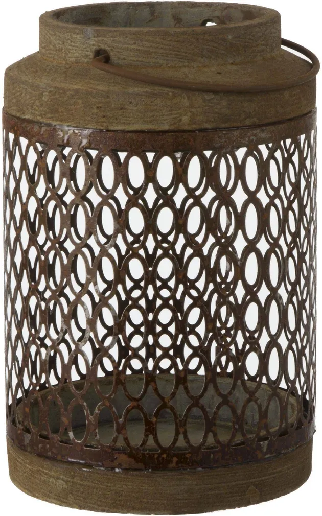 LATERN HOUSE OF SEASONS HURRICANE LIGHT RUST Ø18X29,5CM