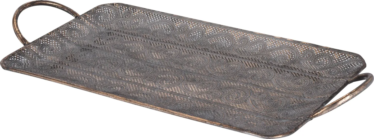 SANGADEGA KANDIK 55,5X26CM METALL ANTIIK TUME KULD