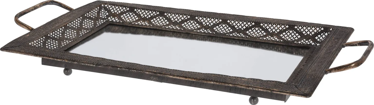 SANGADEGA KANDIK 62X33,5CM METALL ANTIIK TUME KULD
