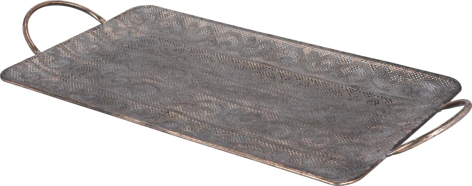 SANGADEGA KANDIK 67X32CM METALL ANTIIK TUME KULD