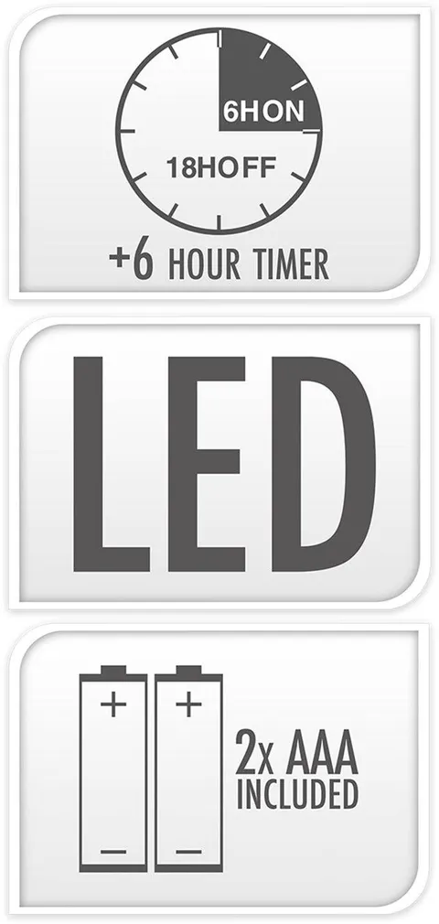 LED KÜÜNAL Ø7X13CM TAIMERIGA PATAREI TOITEL PUNANE