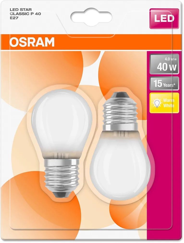 LED LAMP OSRAM LED RETROFIT CLASSIC 4W E27 P40 470LM 2700K MATT 2TK PAKIS