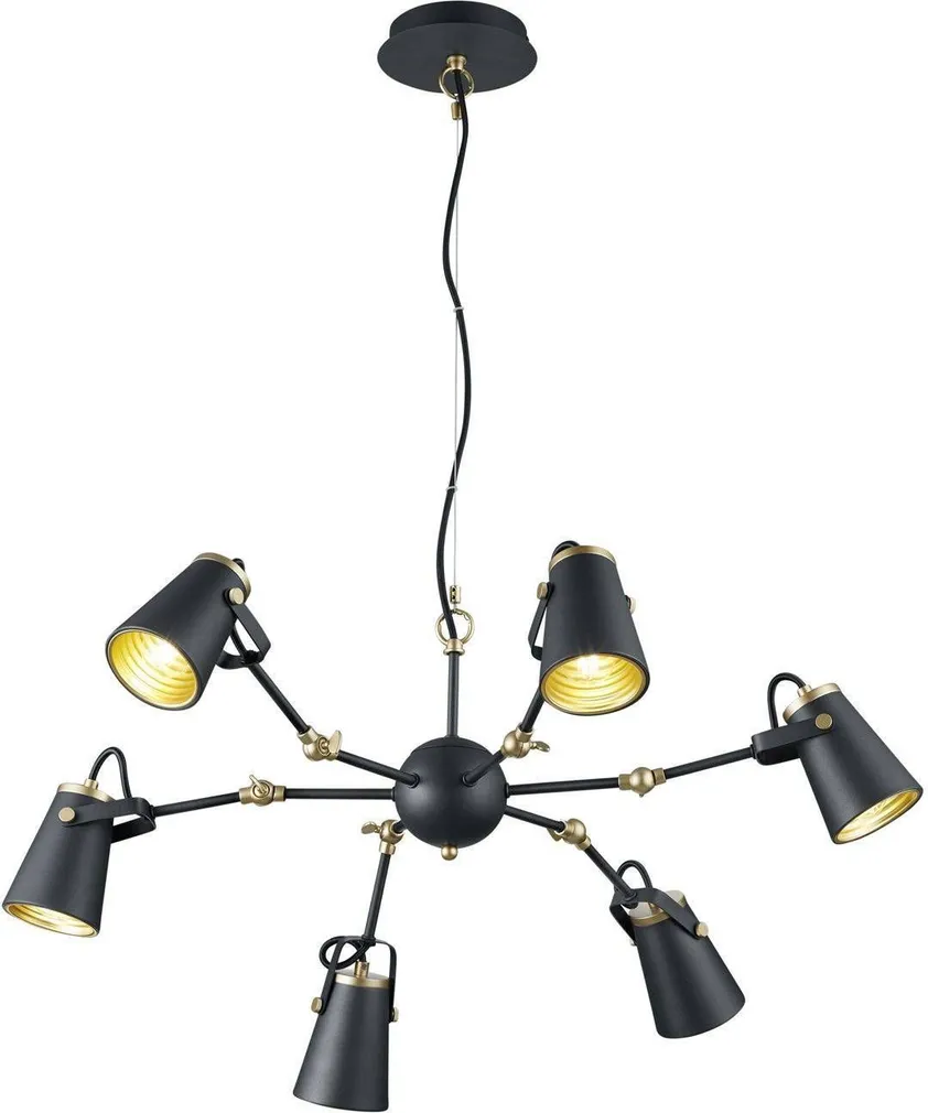LAELAMP TRIO EDWARD 6XE14 28W MATT MUST/KULD