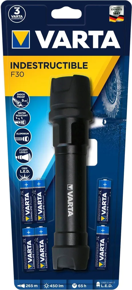 TASKULAMP F30 INDESTRUCTIBLE VARTA