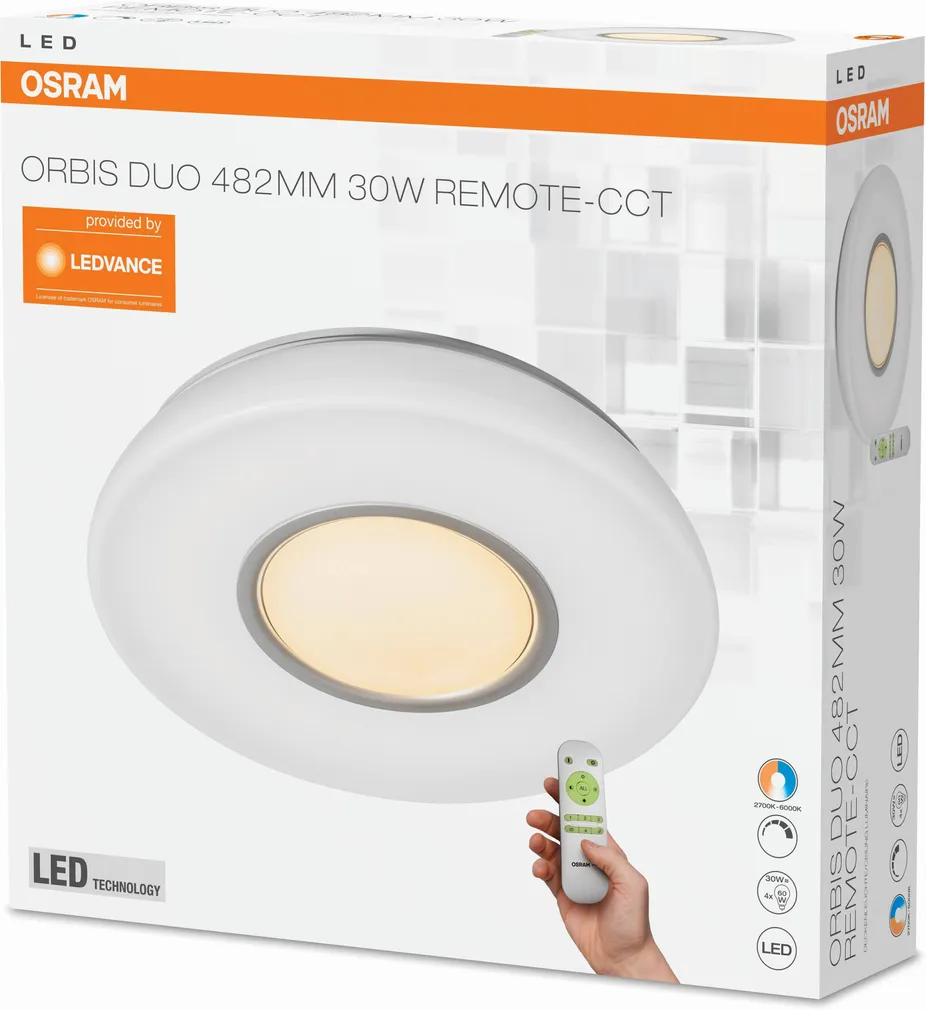 PLAFOON ORBIS DUO OSRAM 30W LED 2900LM 2700-6500K PULT 