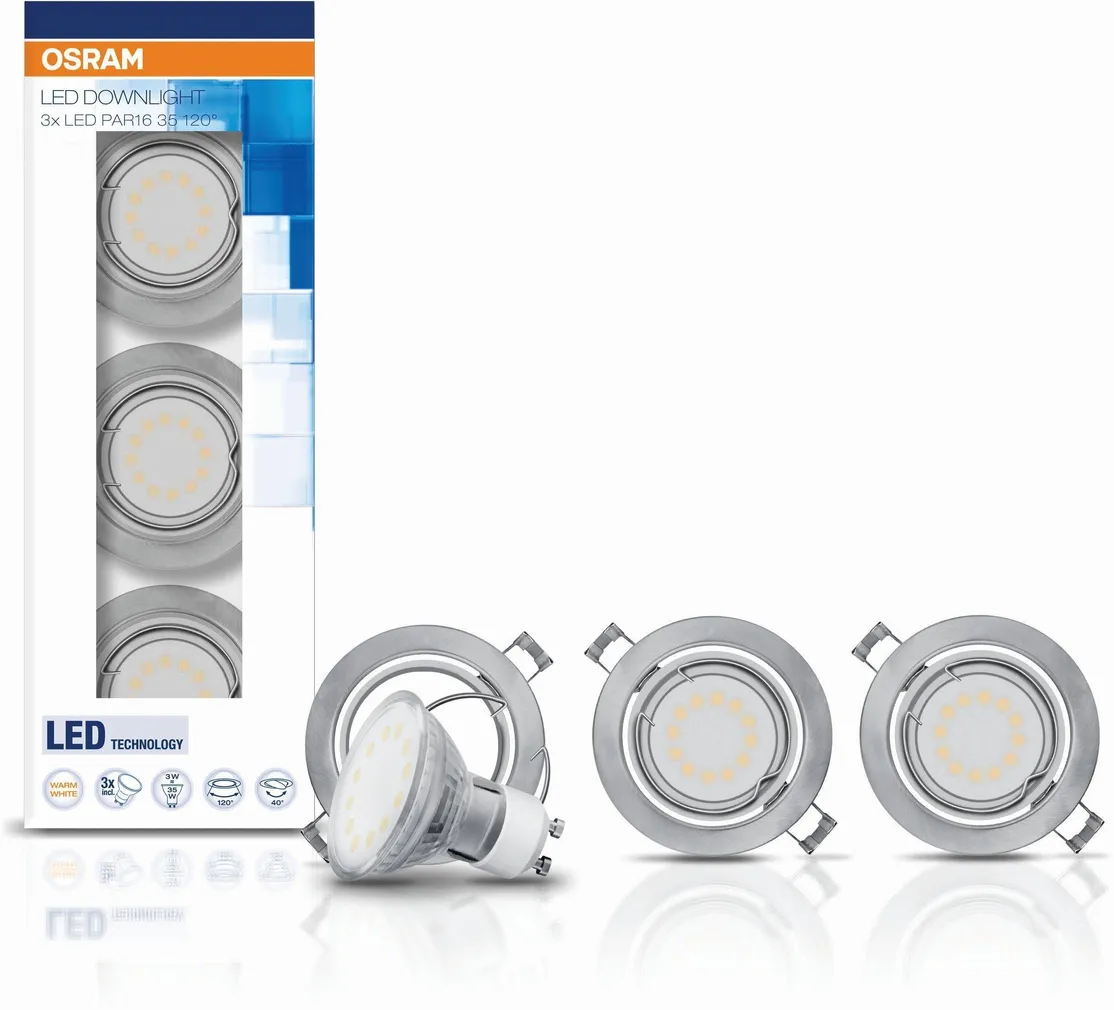 KOHTVALGUSTI KOMPLEKT OSRAM 3X3W LED 3X240LM 2700K 