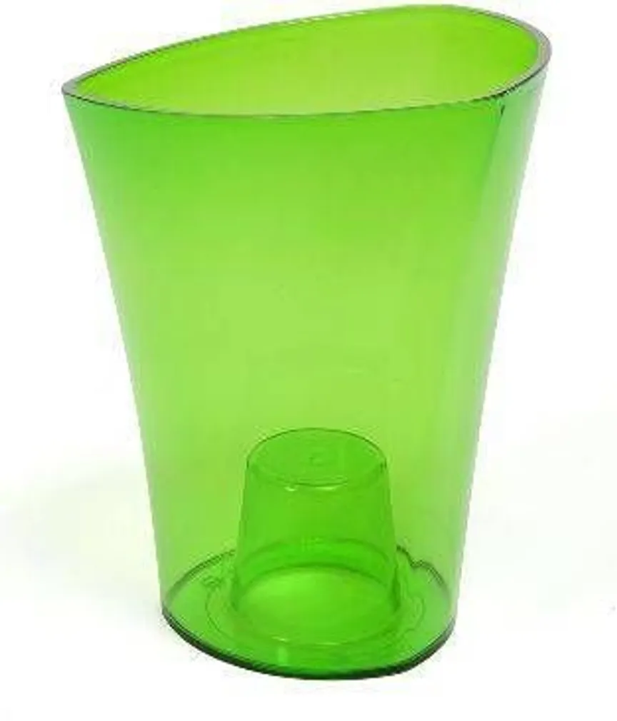ORHIDEEPOTT LAMELA WENUS Ø15X20CM LÄBIPAISTEV/ROHELINE PLASTIK