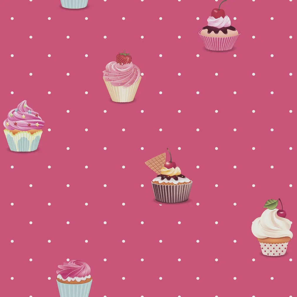 TAPEET JACK´N´ROSE CUPCAKE LL-02-09-5 ROOSA