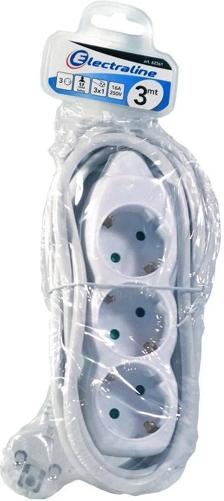 PIKENDUSJUHE ELECTRALINE 3M 3 PESA 3X1,0MM² VALGE