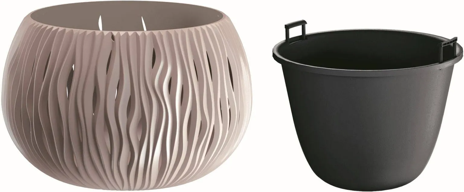 LILLEPOTIÜMBRIS PROSPERPLAST SANDY BOWL PLASTIK Ø29CM MOCCA
