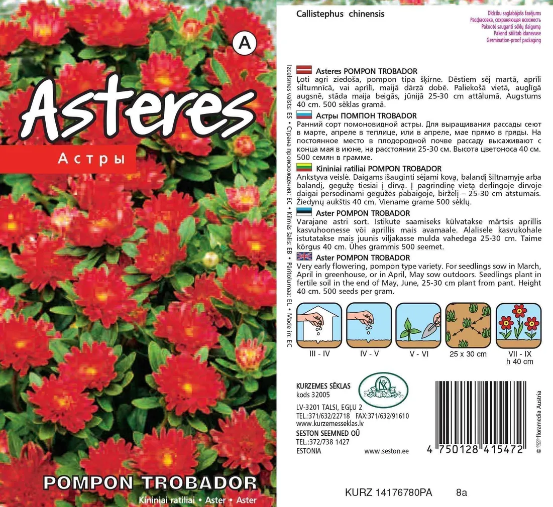 SEEMNED KURZEMES SEKLAS ASTER TROBADOR PUNANE 0,2 GR