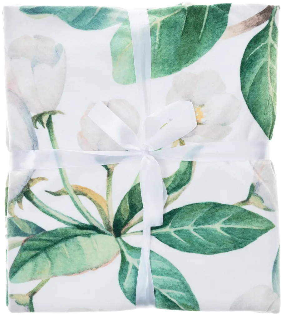 PLEED 4LIVING APPLE FLOWER 140X160CM POLÜESTER VALGE/ROHELINE