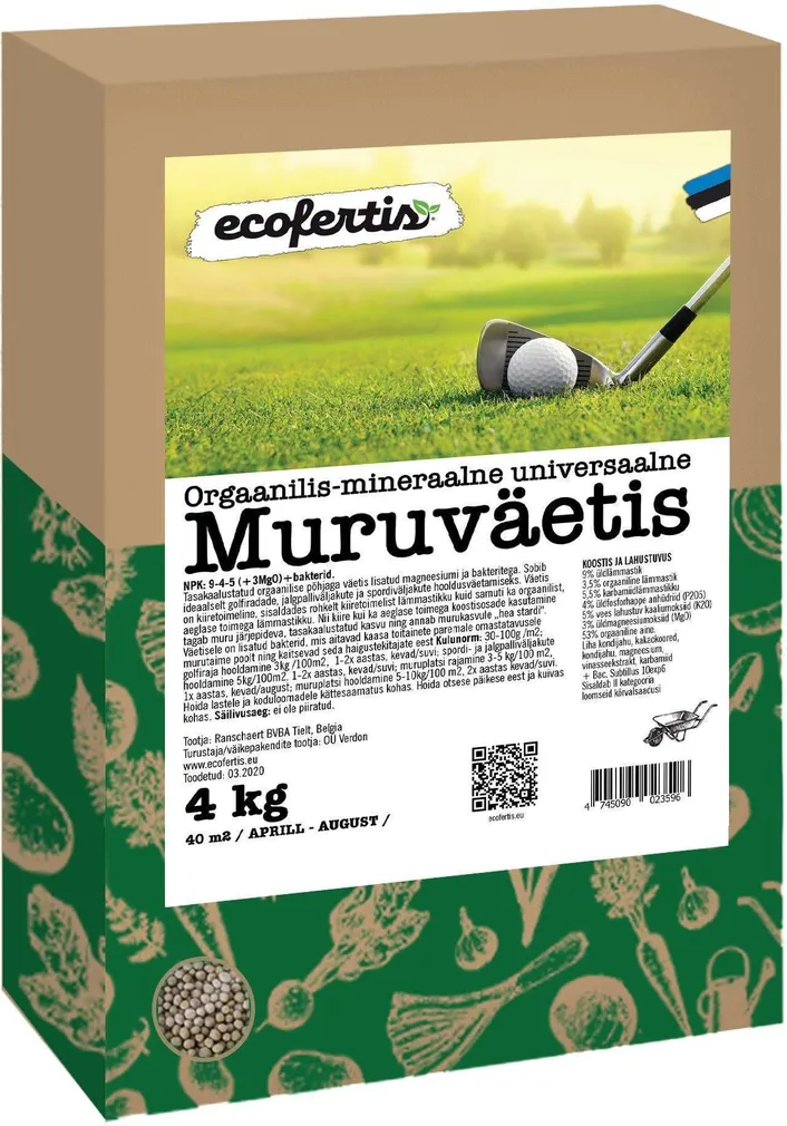 UNIVERSAALNE MINERAALNE MURUVÄETIS ECOFERTIS 4KG