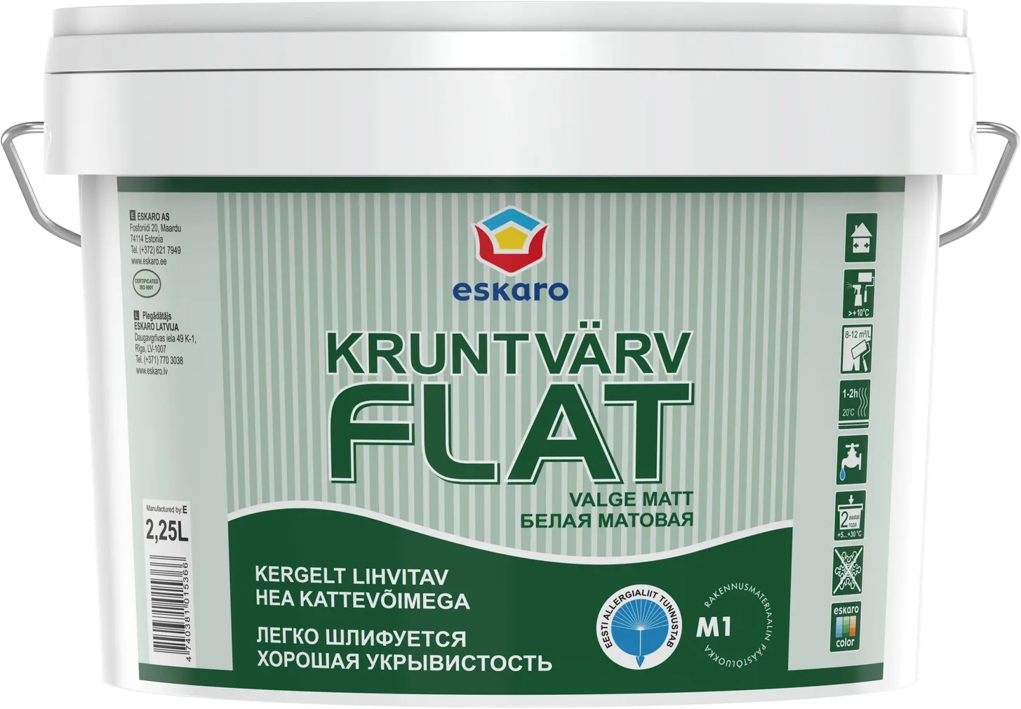 KRUNTVÄRV ESKARO FLAT 0,9L VALGE TÄISMATT