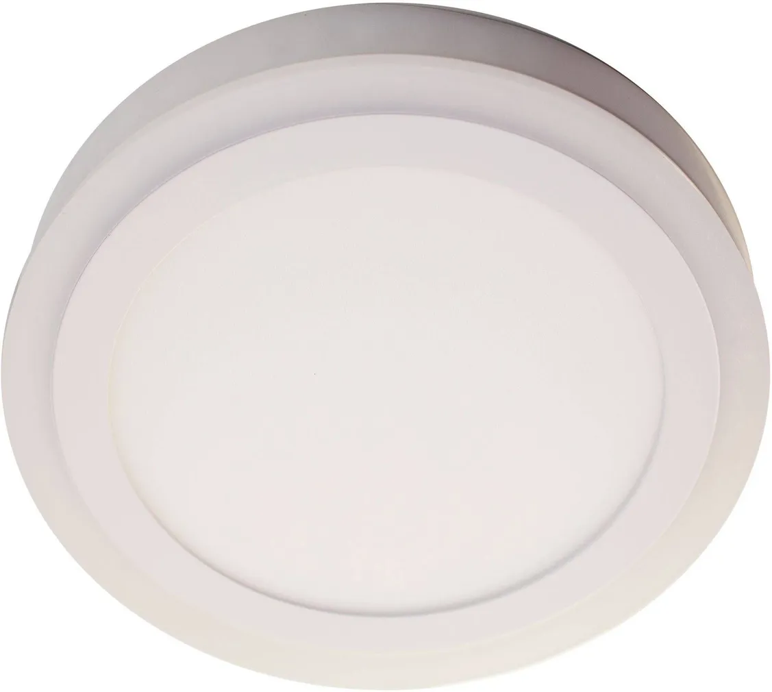 ALLVLAGUSTI 12W+4W LED ÜMAR VALGE PINNAPEALNE 3000K+4100K