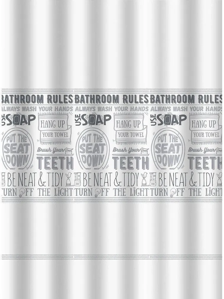 DUŠIKARDIN DUSCHY BATHROOM RULES 628-81 180X200CM POLÜESTER