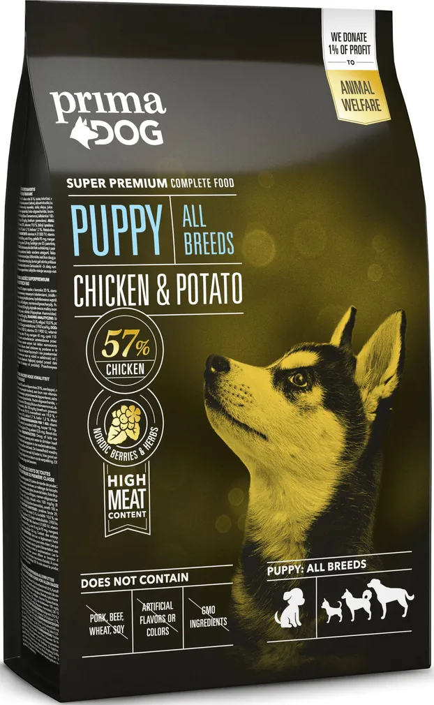 KOERATOIT PRIMADOG KANA-KARTUL TÄISTOIT KUTSIKATELE 4KG
