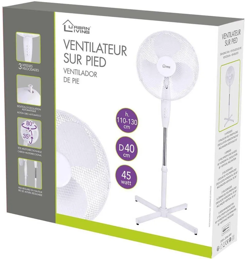PÕRANDAVENTILAATOR URBAN LIVING 16"/40CM 45W